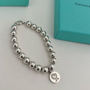 Tiffany & Co. Paloma Picasso Loving Heart Charm Beaded Bracelet